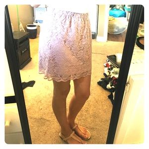 Pink lace skirt