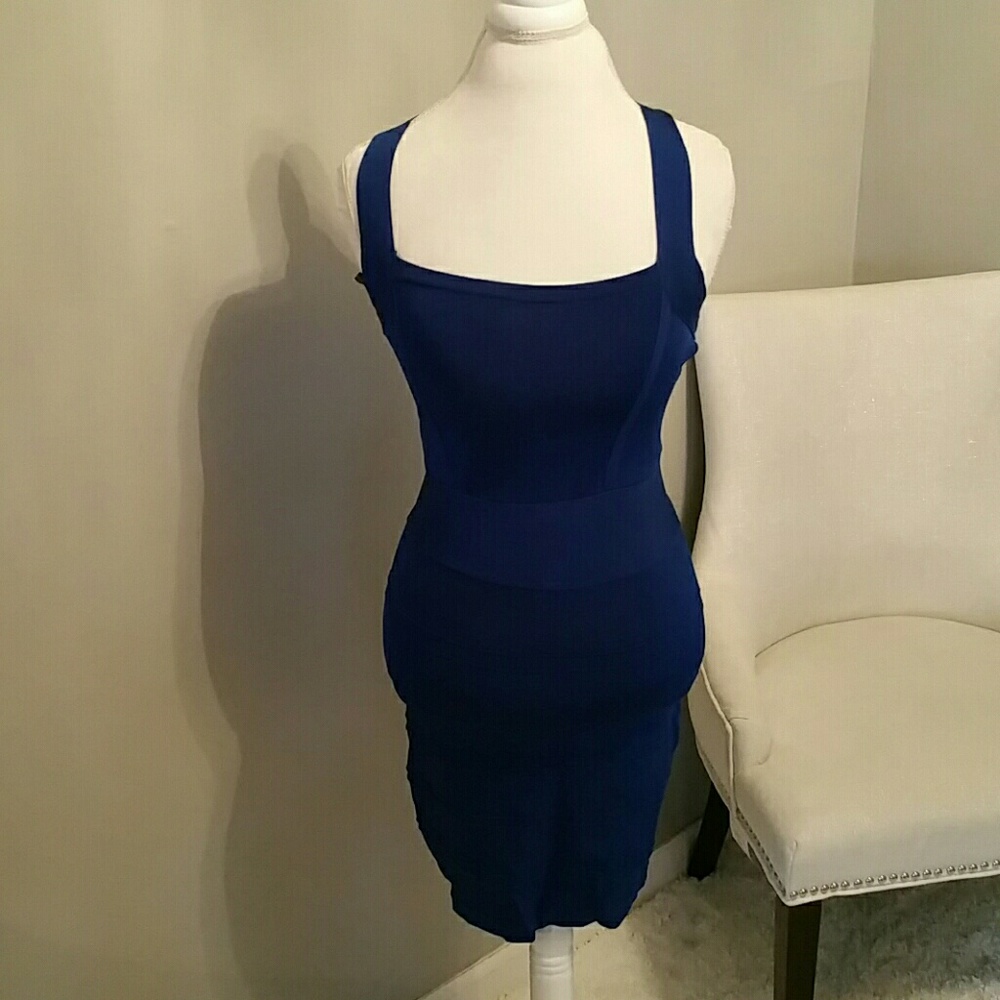 Indigo blue  bebe bodycon dress!