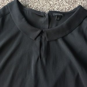 Ann Taylor black blouse with Peter Pan collar