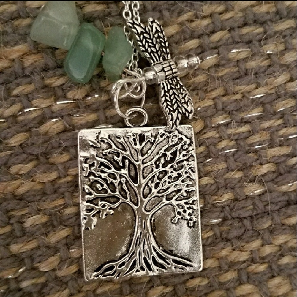 NEW Asta Silver Drangonfly & Tree of Life Necklace - Picture 2 of 4