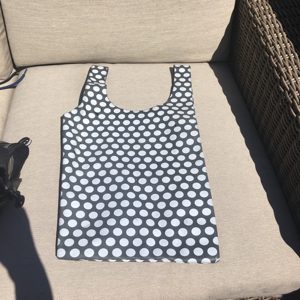 RARE Baggu polkadot leather hobo shopper bag