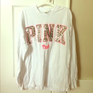 PINK sequin shirt M