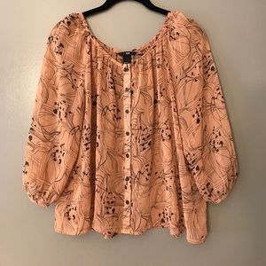 Sheer Pink Floral Blouse