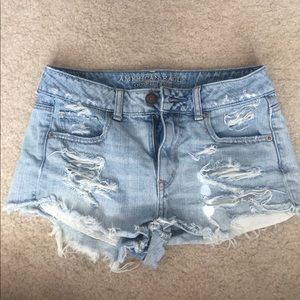 American Eagle High-Waisted Distressed Jean Shorts