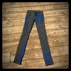 Black/denim jeans