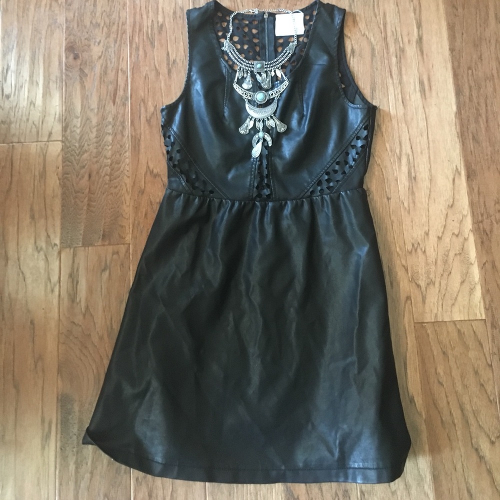 Cutout Leather Dress