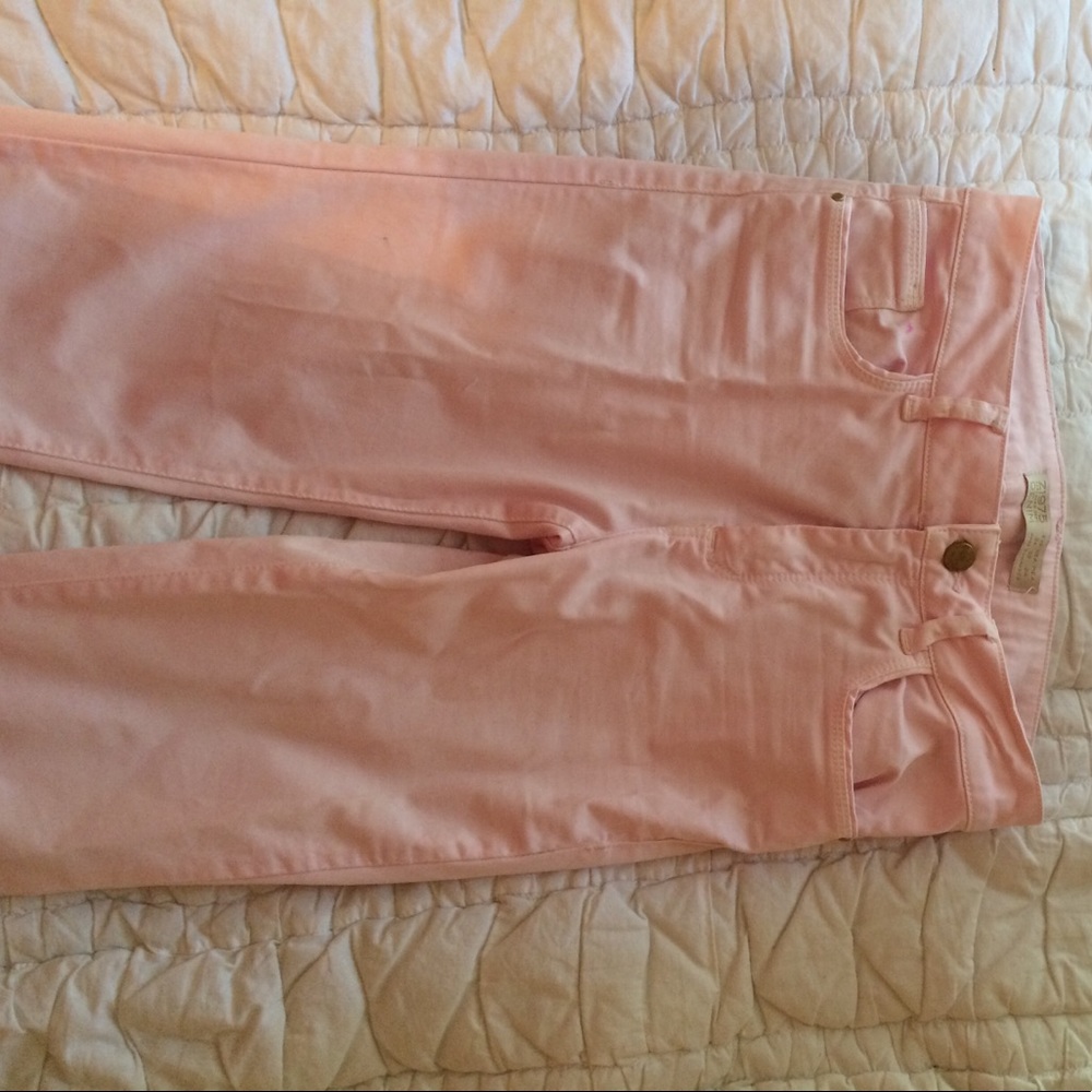 zara pale pink skinny jeans