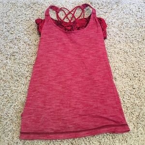 Red lululemon workout top