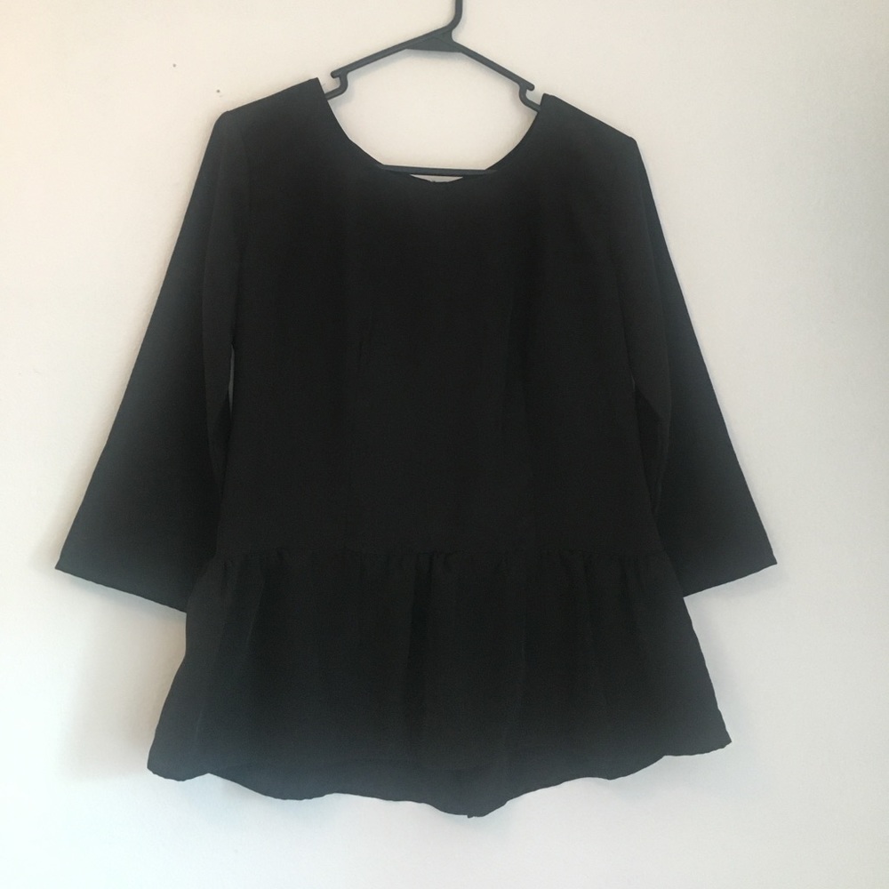 Black Peplum w/ Zipper Back