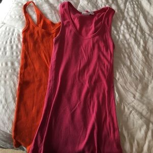 Pink and orange tanks