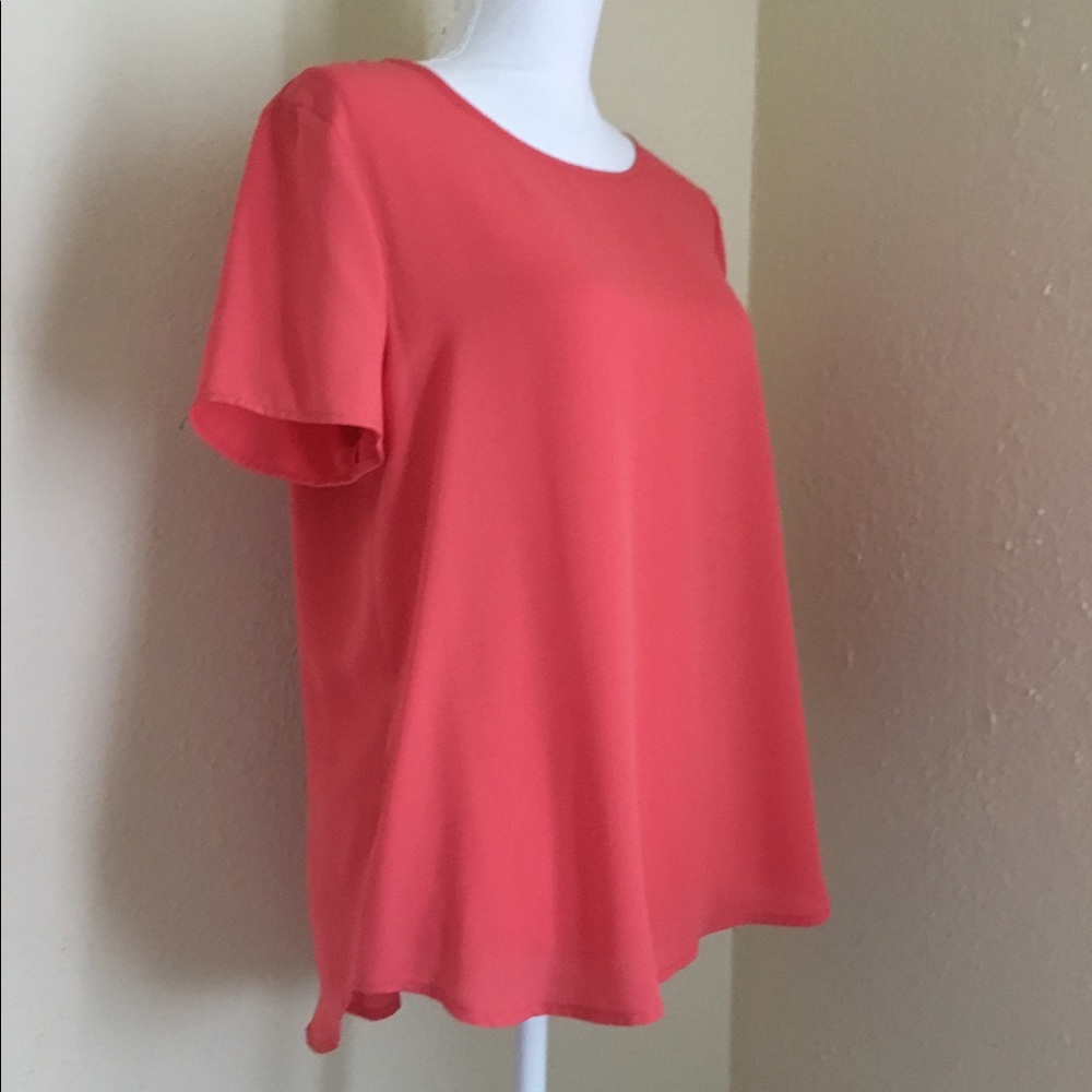 Pleione high low short sleeve drapey tee