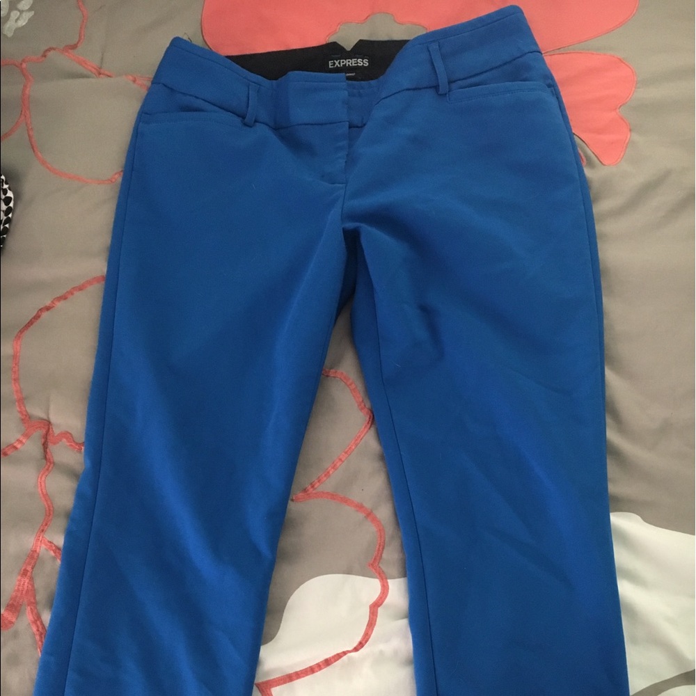 Express Blue Dressy Capris/ Cropped Pant - Picture 2 of 2