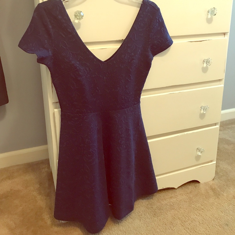 Navy Blue Skater Skirt Dress