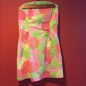 Lilly Pulitzer strapless pineapple print dress