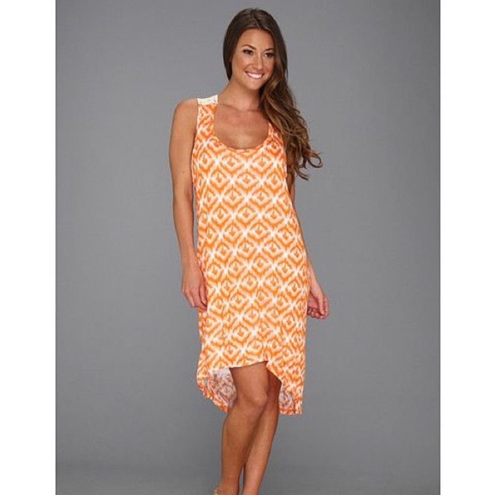 Michael Stars Ikat Print Hi-Low Crochet Dress