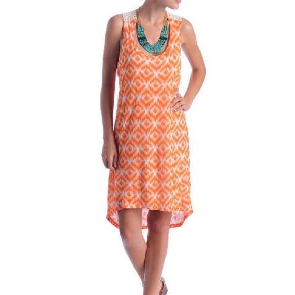 Michael Stars Ikat Print Hi-Low Crochet Dress - Picture 2 of 3