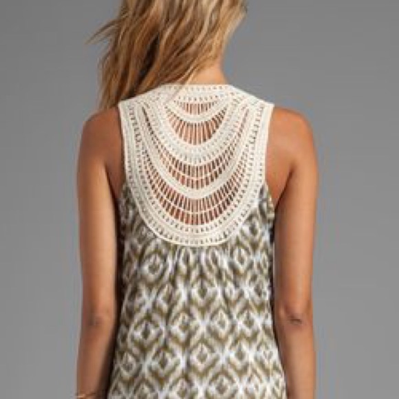 Michael Stars Ikat Print Hi-Low Crochet Dress - Picture 3 of 3