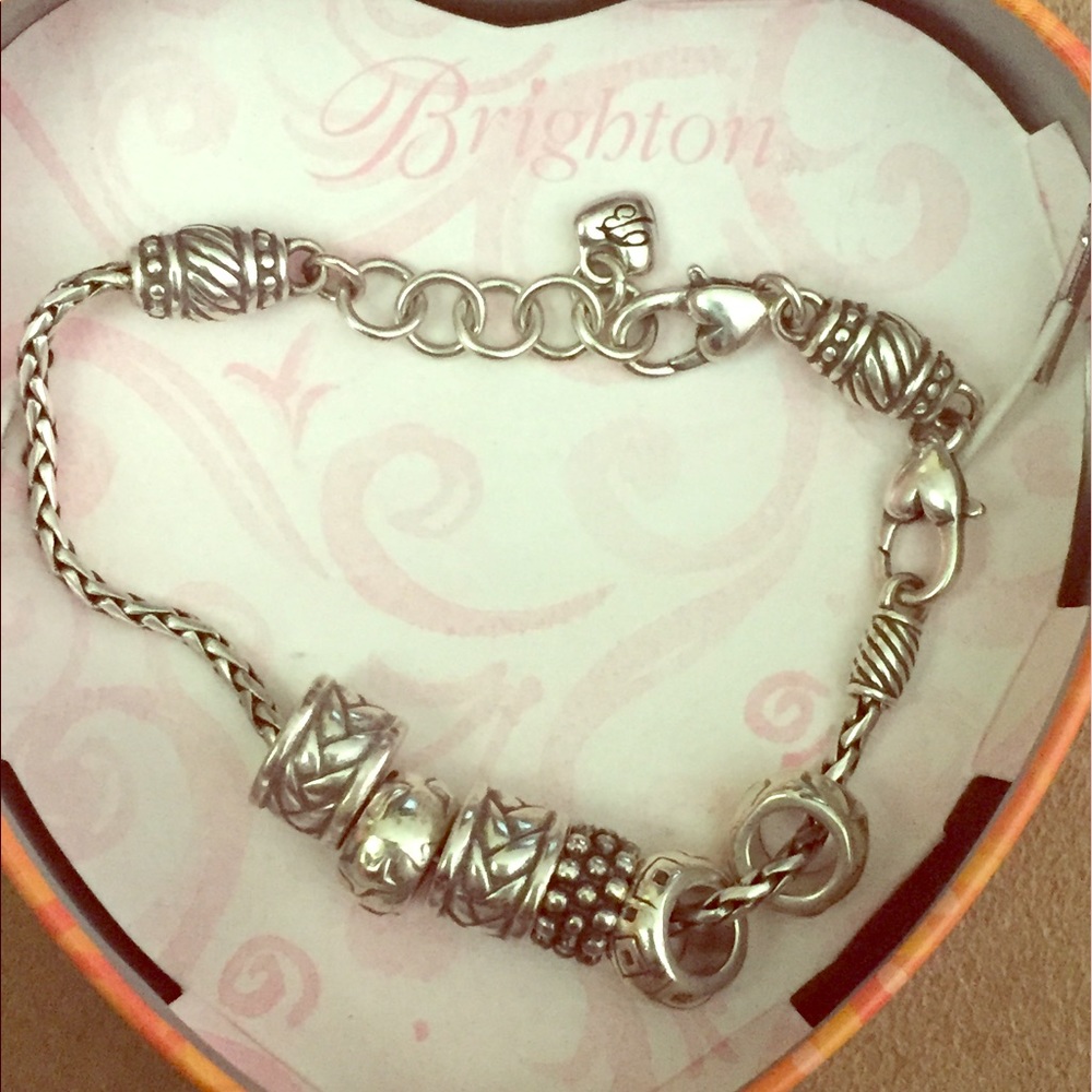 Brighton Barrel Slide Bracelet & 6 Spacer Charms