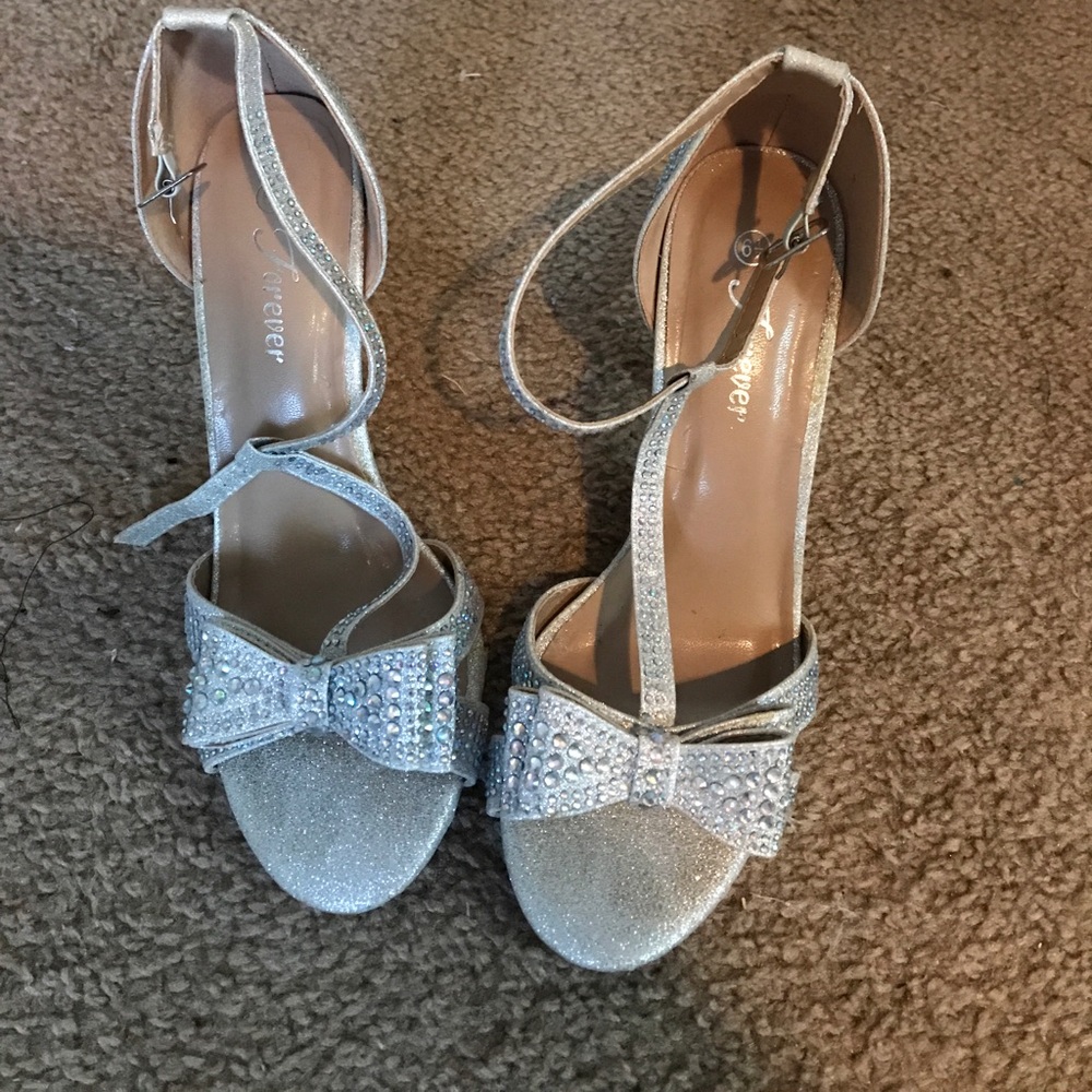Silver high heels