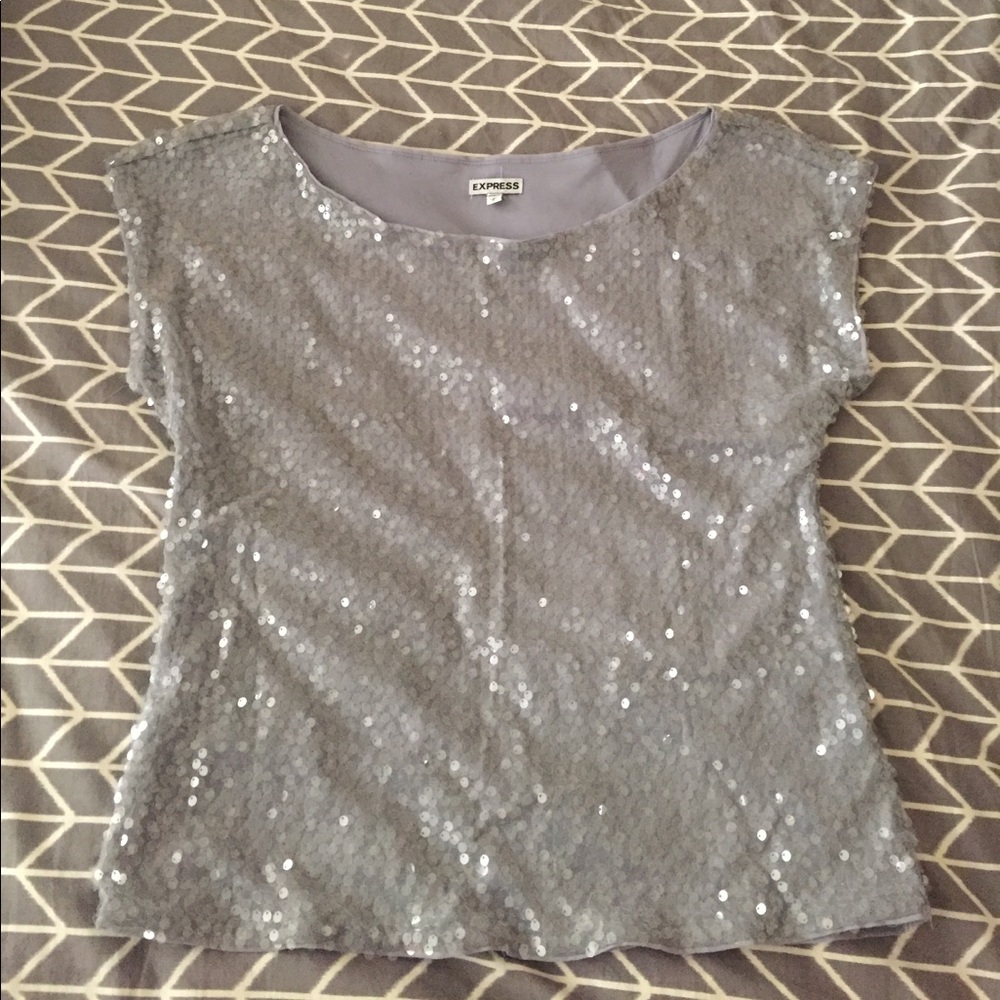 Glitzy, glamorous sequence shirt from Express
