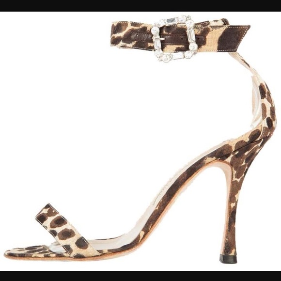 manolo blahnik leopard sandals