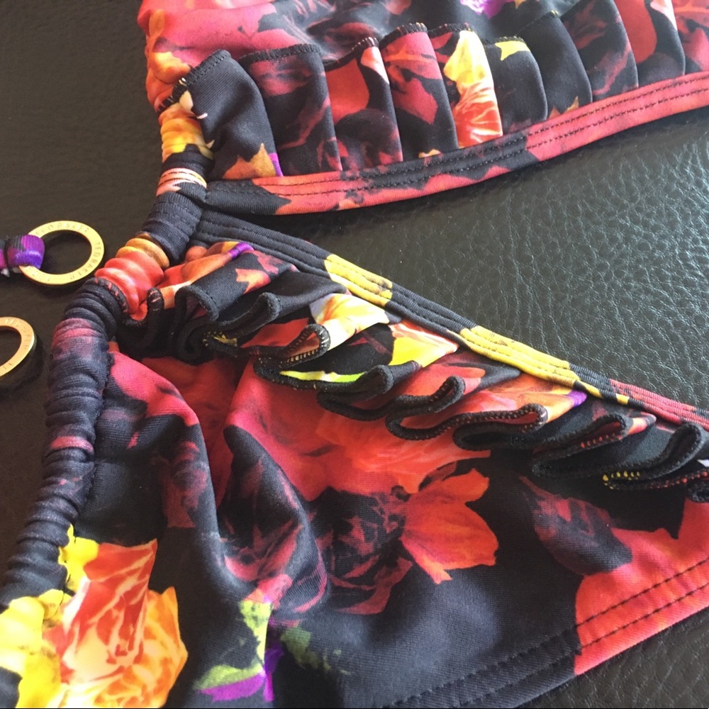 Ted Baker floral ruffle swimsuit top