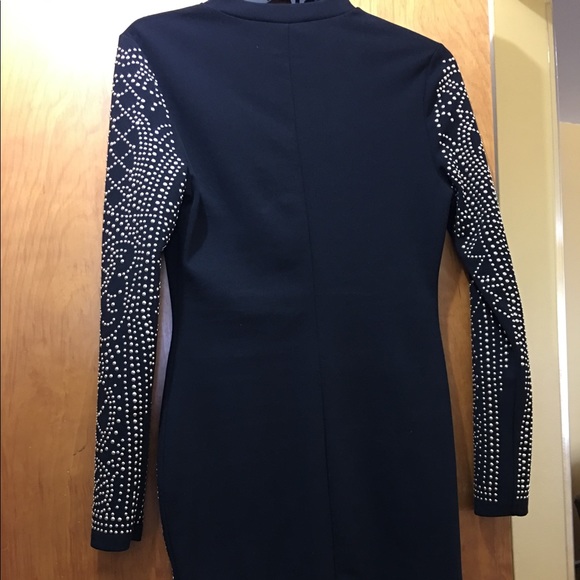 Black with Gold Studded Evening Dress. - Picture 4 of 4