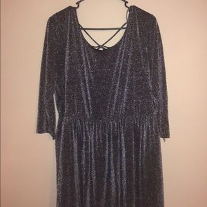 Plus Size Sparkling Silver Dress