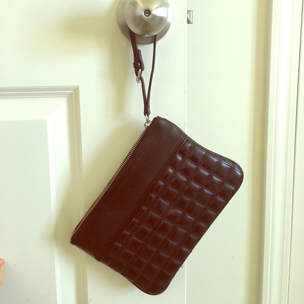 Black leather wristlet/clutches(express)