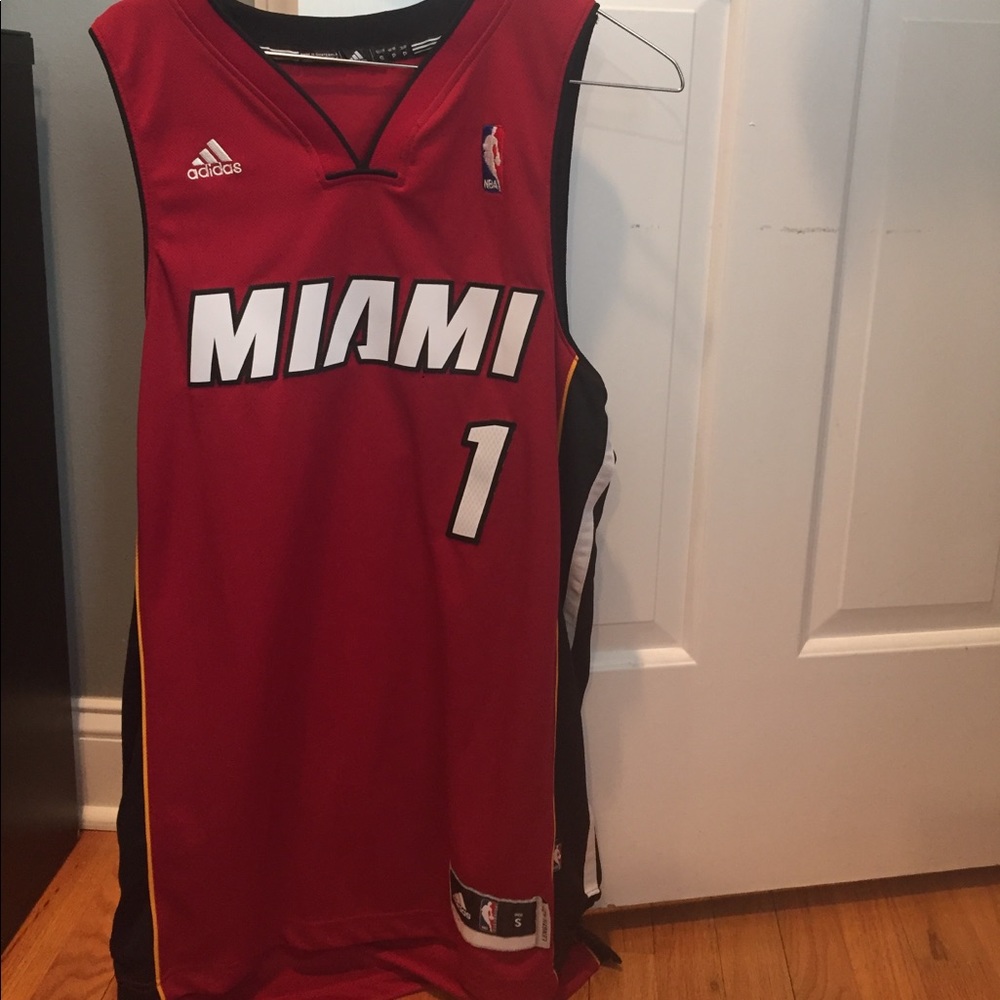 Adidas red Miami heat replica Chris bosh jersey