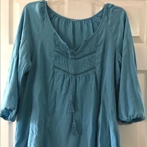 Light blue peasant top