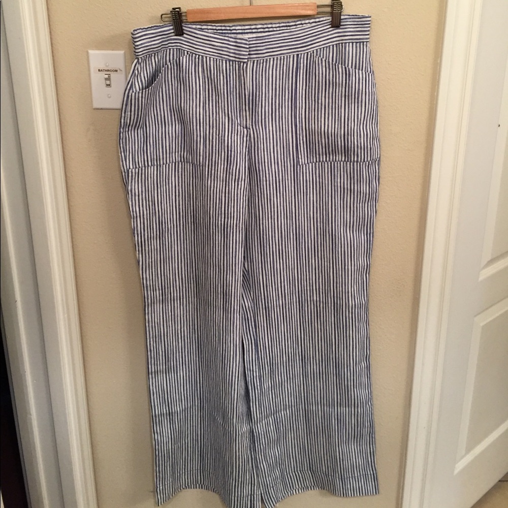 Chico's blue and white palazzo pants