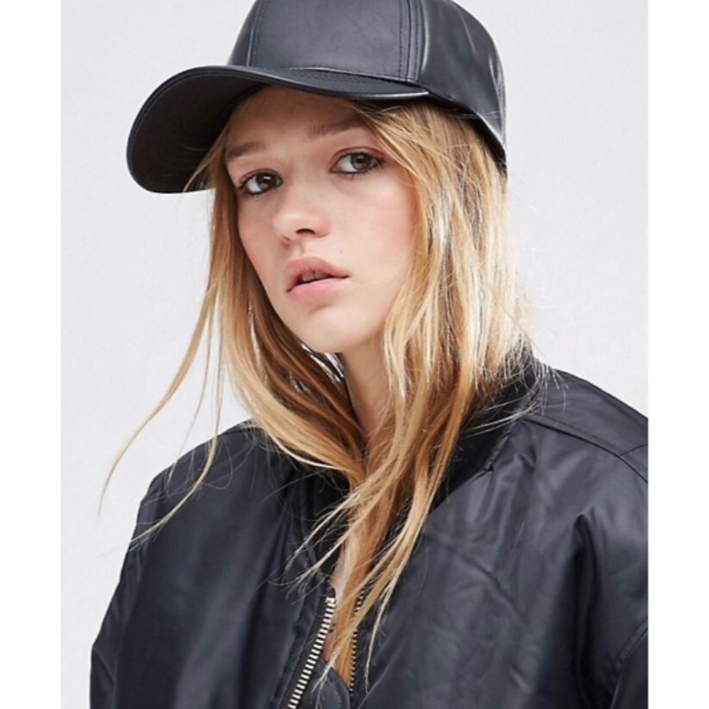 Faux Leather Baseball Cap