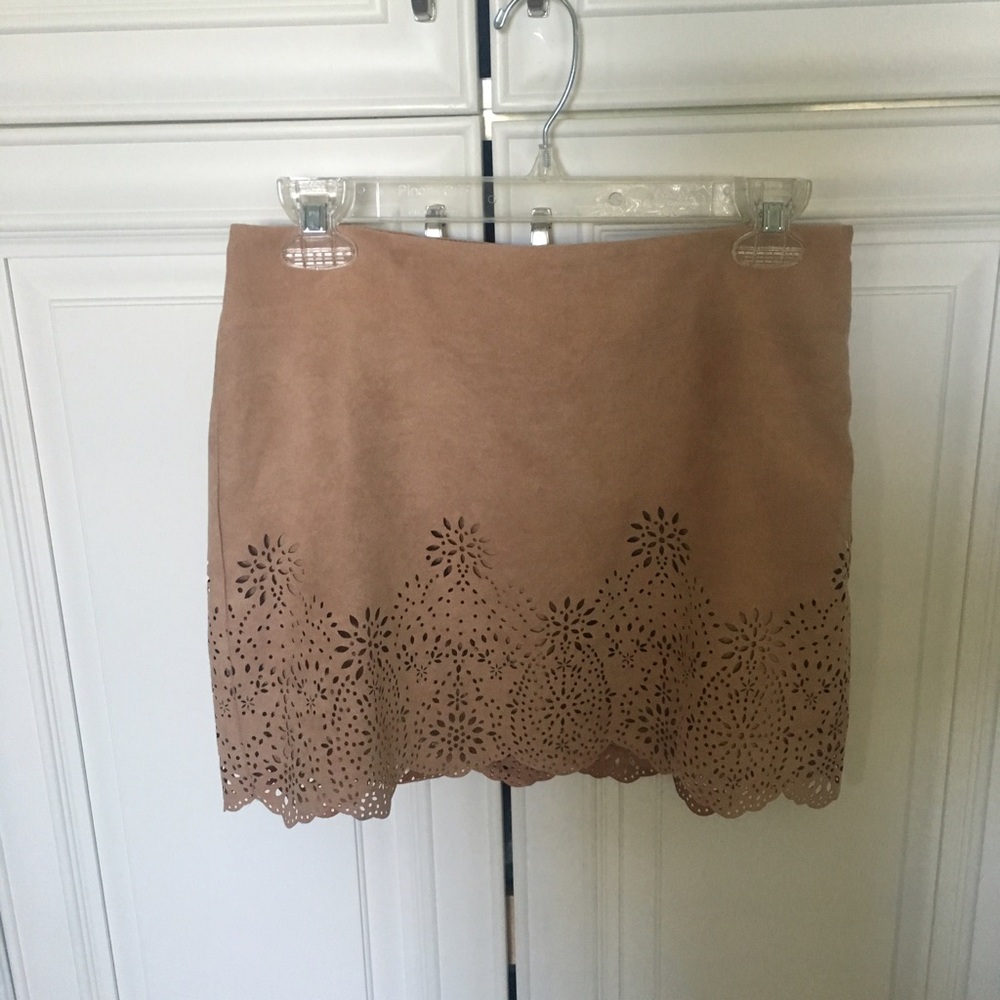 Beige Suede skirt