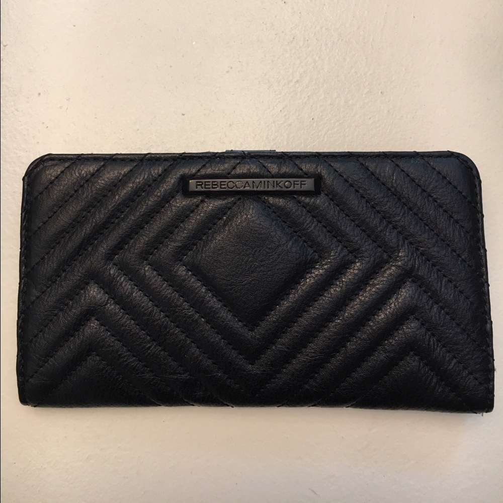 REBECCA MINKOFF Black Leather Wallet Design Sample