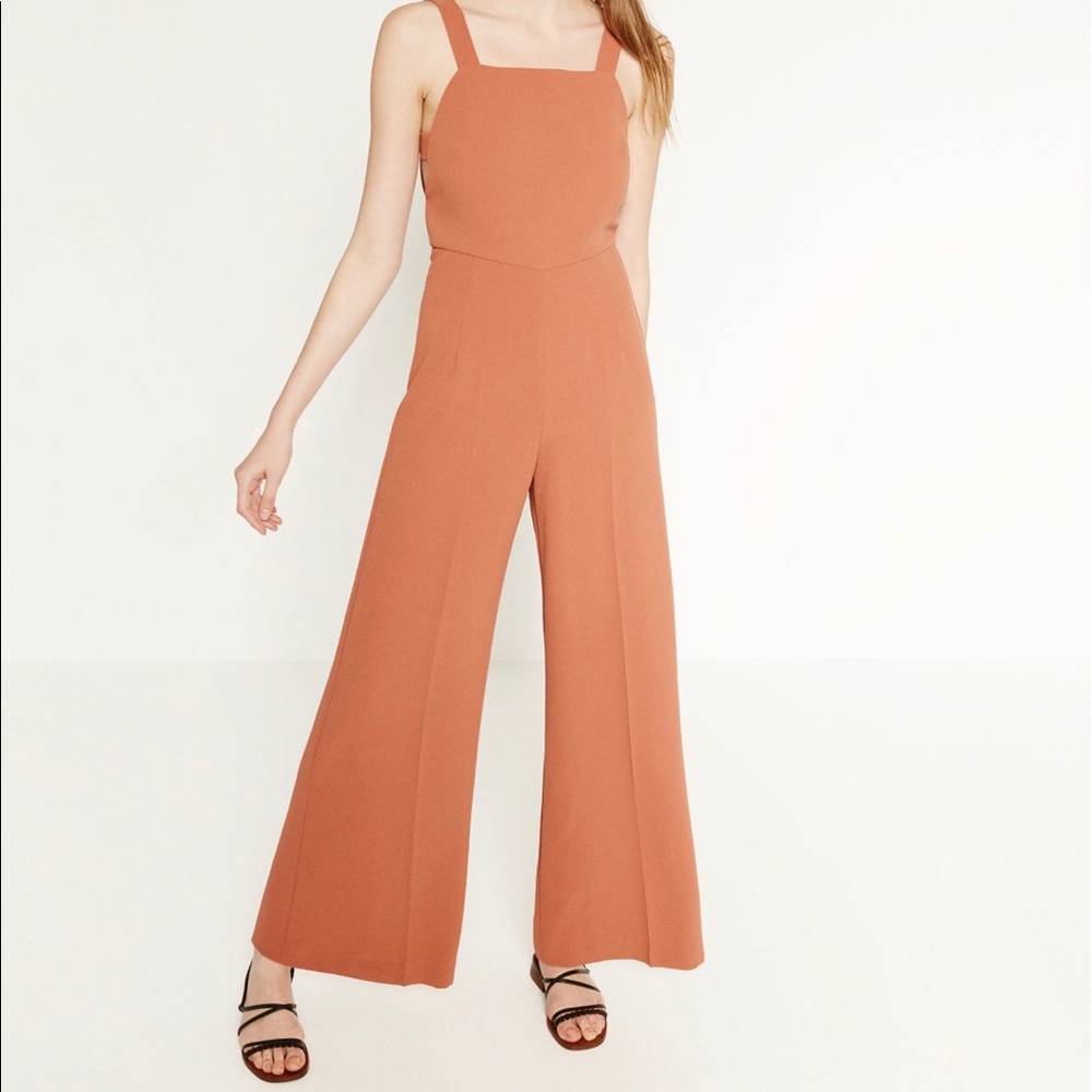 Zara burnt orange side cutout jumpsuit