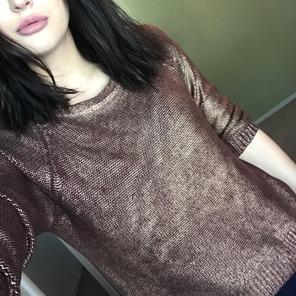 Metallic knit top
