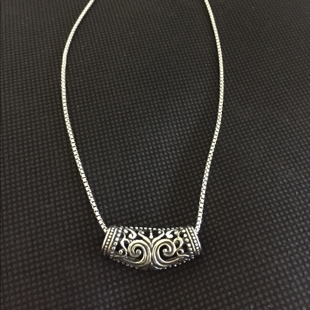 Sterling Silver Scroll Slide And Chain - image 2