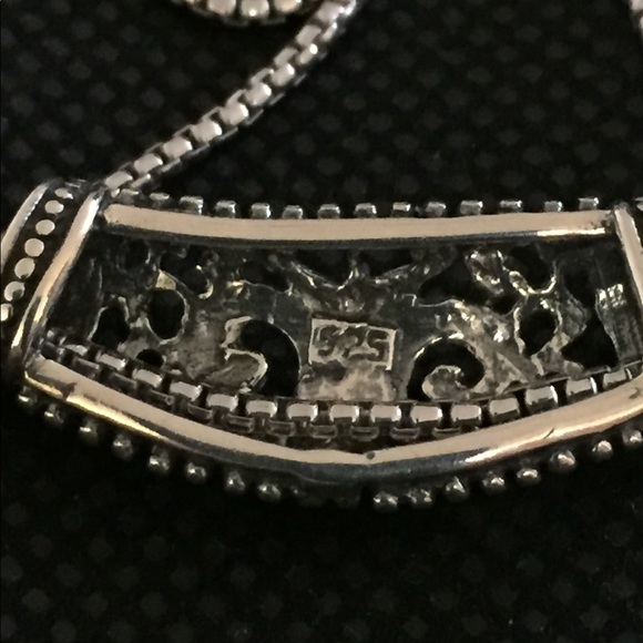 Sterling Silver Scroll Slide and Chain - Picture 3 of 6