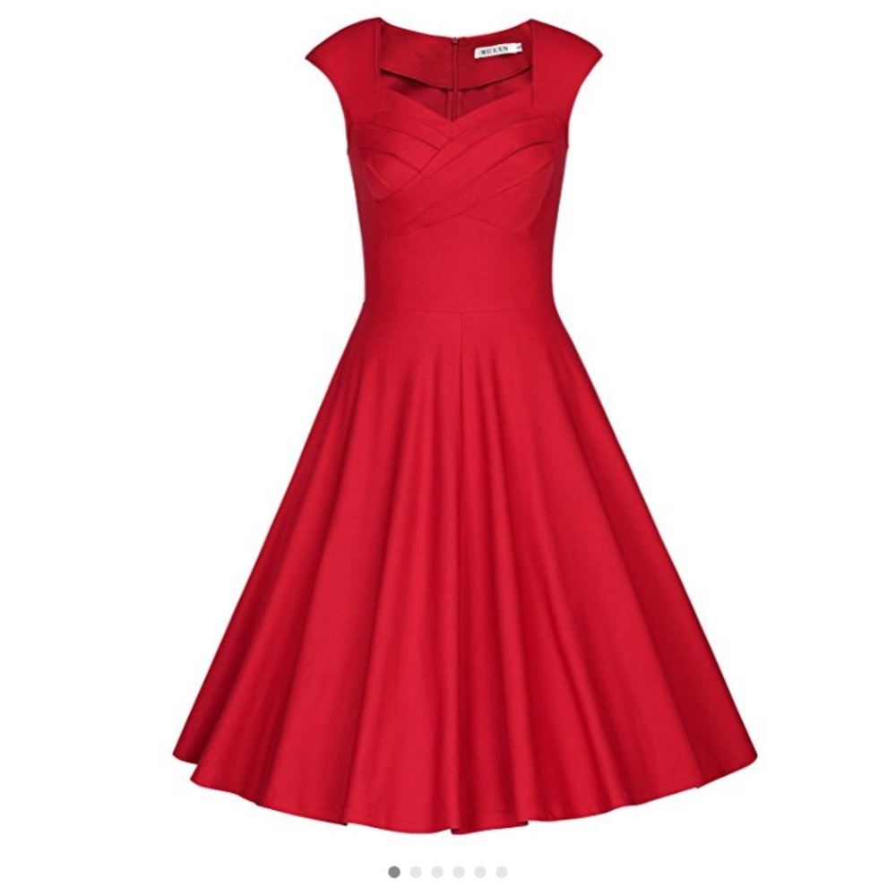 1950's Retro Cap Sleeve Party Swing Dress