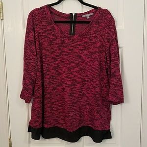 NY collection plus size 2fer top 2X pink black
