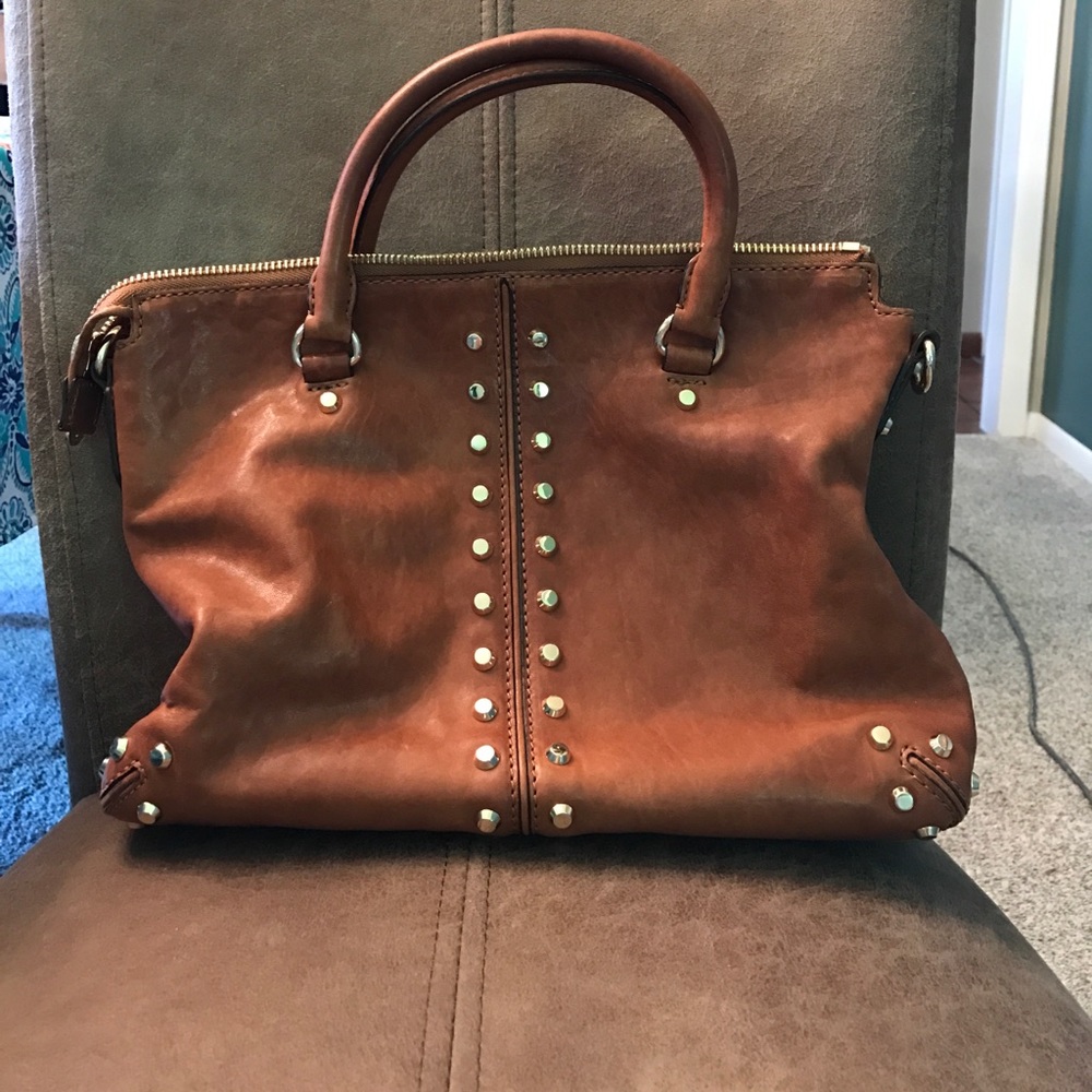 MK leather top handle bag AND wallet