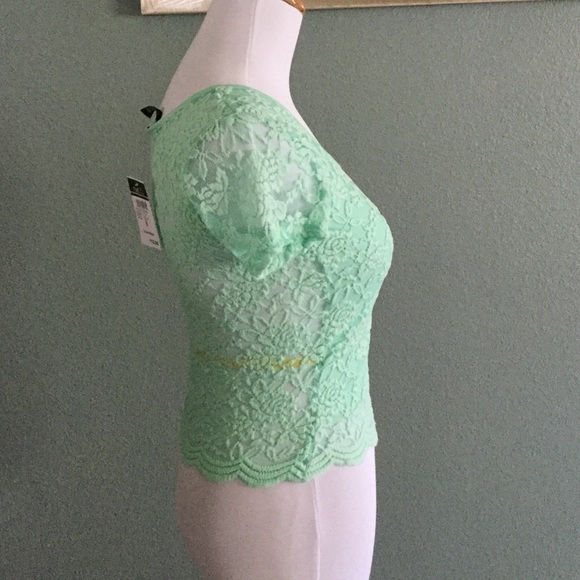 NWT. Lace Mint Color, Rue 21 Crop Top - Picture 2 of 5