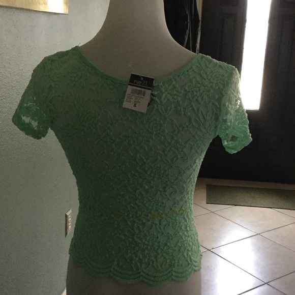 NWT. Lace Mint Color, Rue 21 Crop Top - Picture 3 of 5