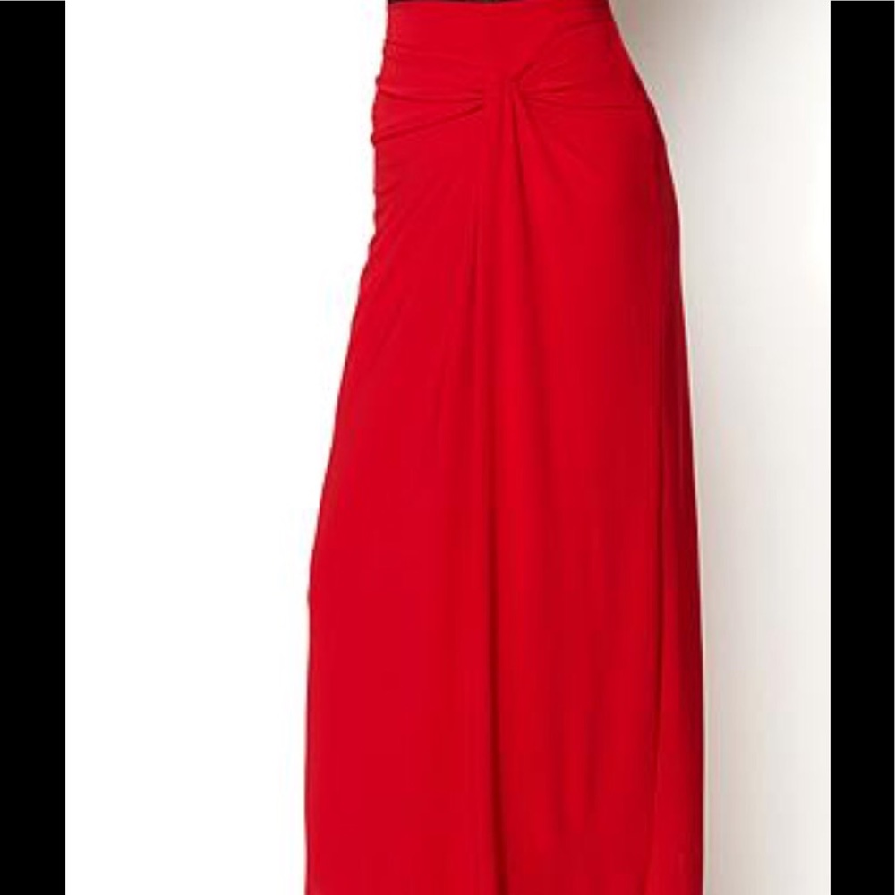 Red long maxi skirt