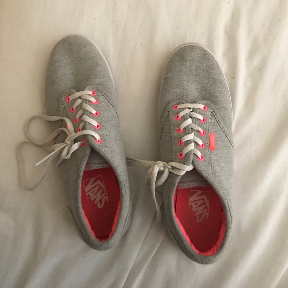 grey and pink vans