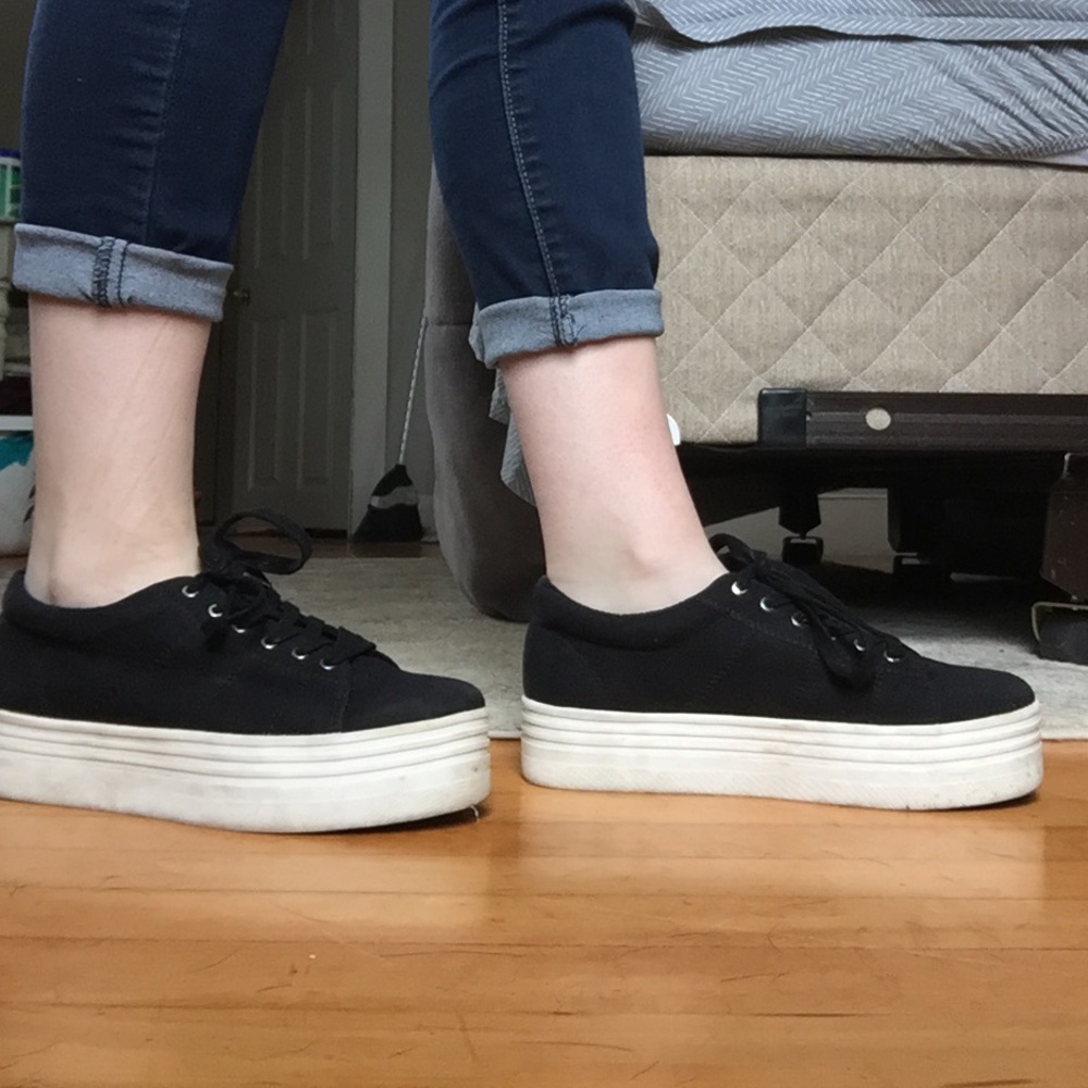F21 Black Platform Sneakers