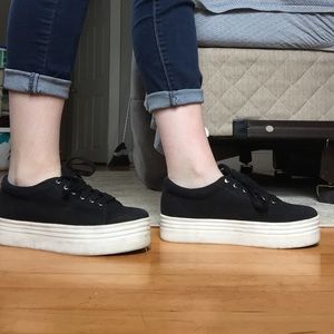F21 Black Platform Sneakers