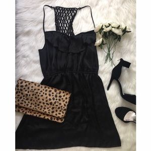 Xhilaration Dresses - π€ Black Ruffle Dress with Gorgeous Back Detailing Xhilaration Dresses - π€ Black Ruffle Dress with Gorgeous Back Detailing