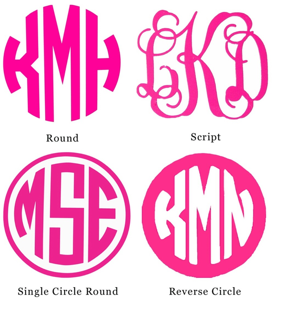 Monogram sticker decals